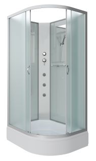 Душевая кабина Niagara NG-33974-14LBKG с гидромассажем 90x70см серебро/матовое